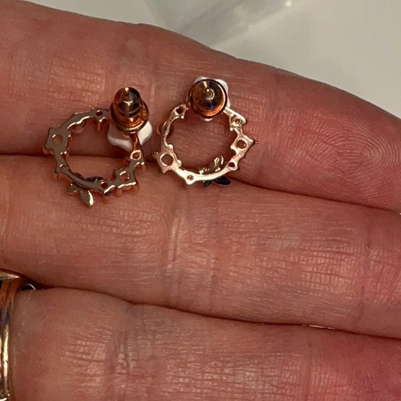 RAMLA 18K Rose Gold Plated Flower Earrings; Stainless Steel/Waterproof; NIP - Picture 7 of 8